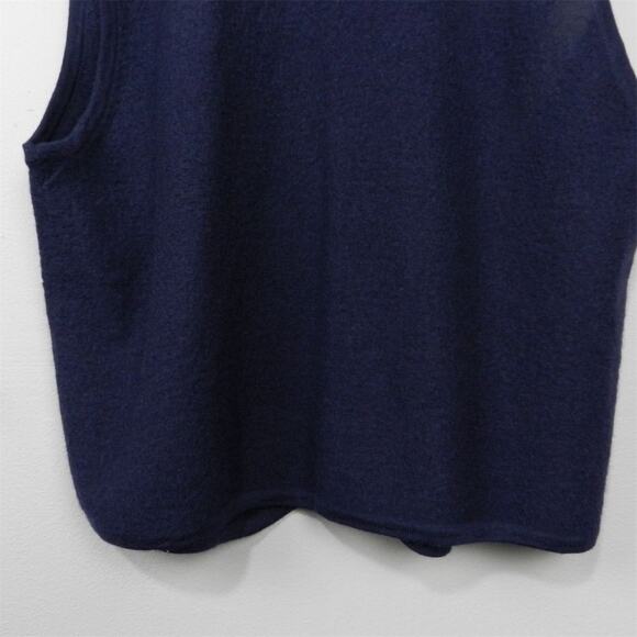 Vintage 90s Koret Felted Wool‎ Vest Size XL Navy Blue Paisley Embroidered Beaded - Picture 9 of 11